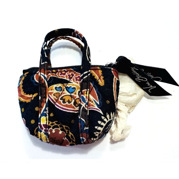 VERA BRADLEY Key Coin Purse - Retired Pattern Kensington Brown Paisley - Picture 1 of 6